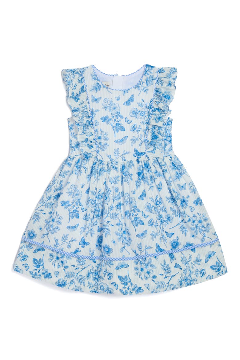 Kids' Rebecca Butterfly Toile Dress, Main, color, BLUE