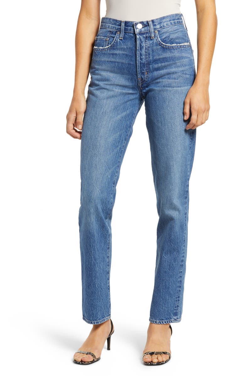 EDWIN Cai High Waist Straight Leg Jeans, Main, color, 