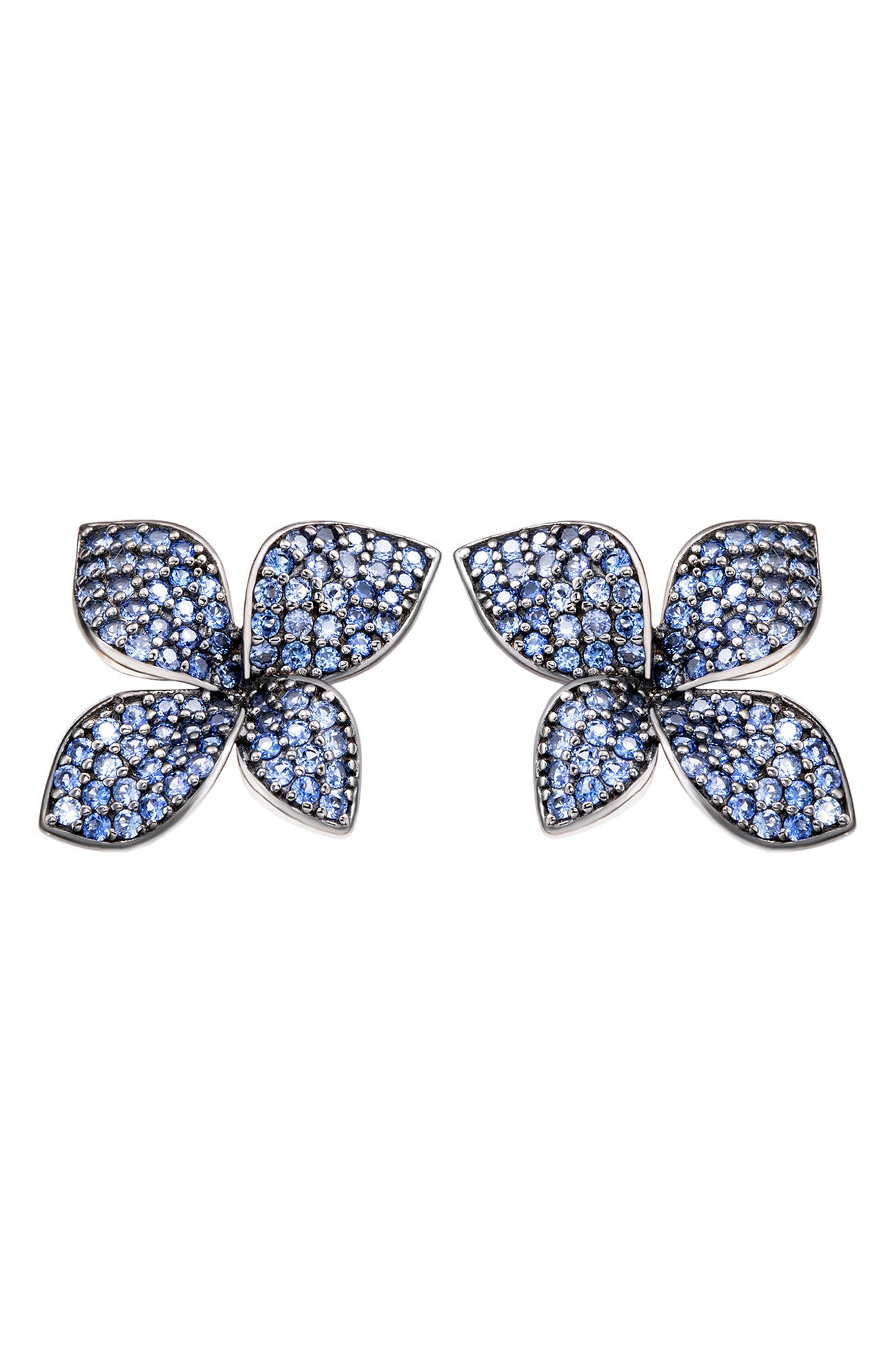 SUZY LEVIAN Sapphire Flower Stud Earrings