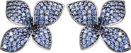 SUZY LEVIAN Sapphire Flower Stud Earrings
