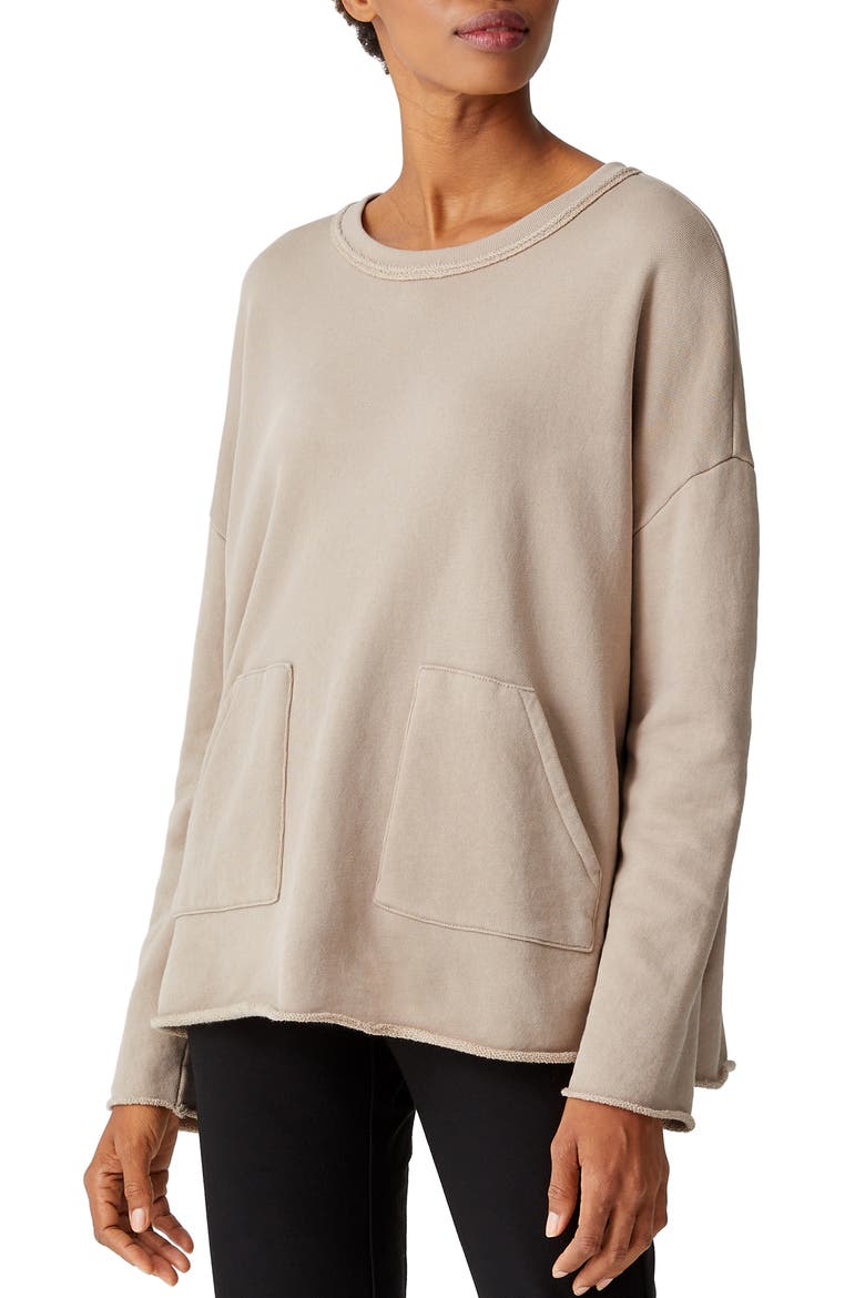 Boxy Sweatshirt, Main, color, KHAKI