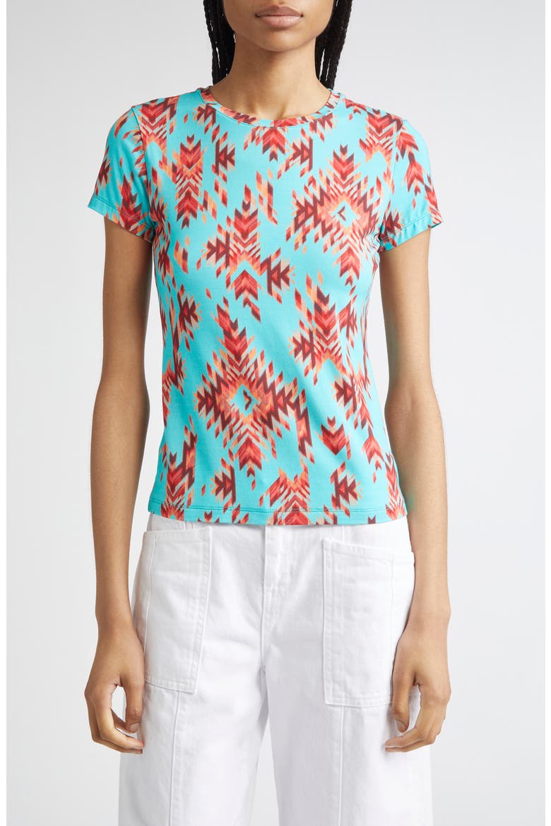 Ressi Ganado Print T-Shirt, Main, color, POOL BLUE MT GANADO PRINT