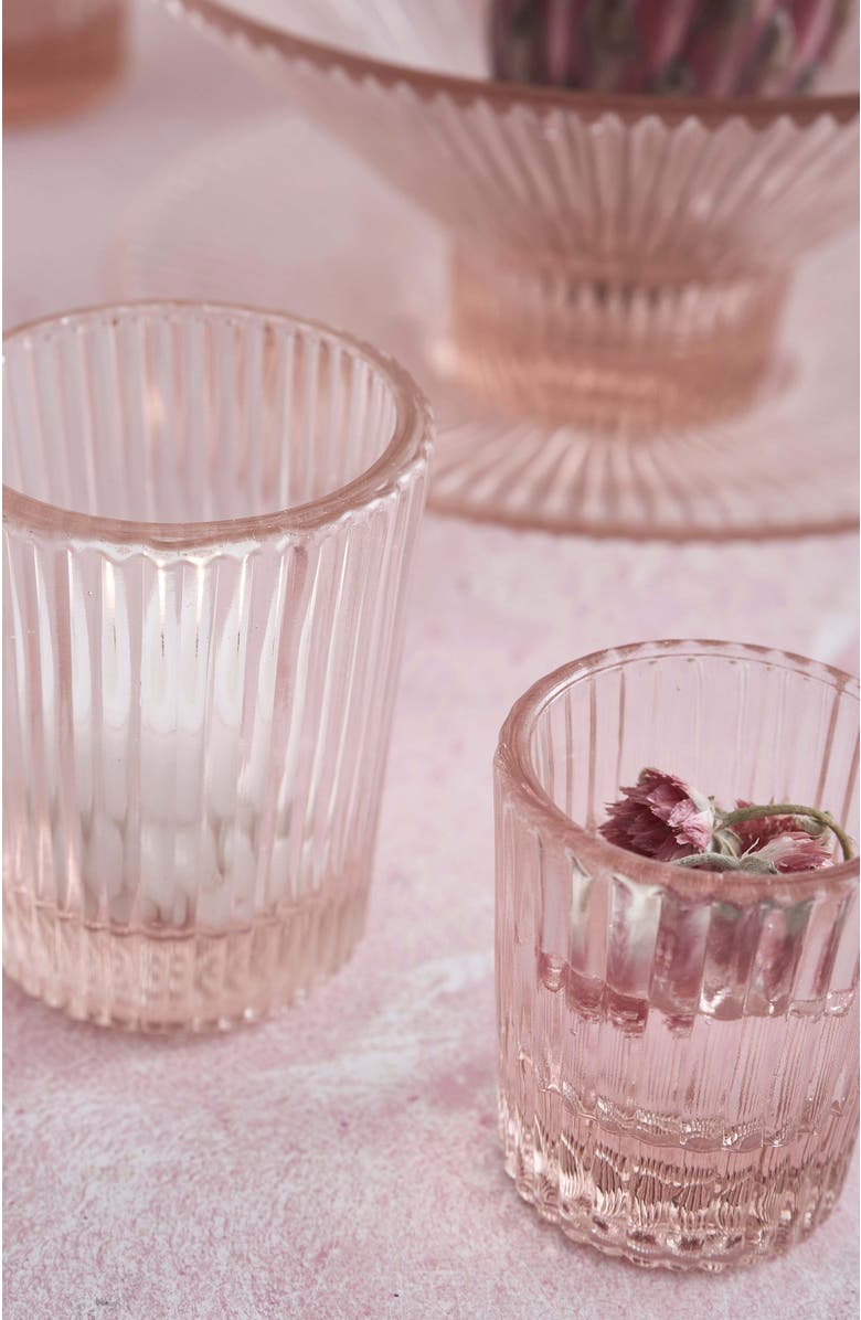 The Collective Home Pressed Pink Juice Glasses - Set of 4, Alternate, color, Clear