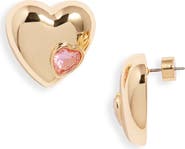 Nordstrom Puffy Heart & Stone Stud Earrings