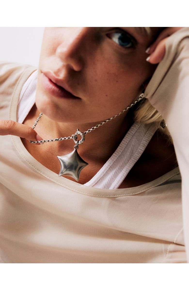 67jewelry Puffed Star Necklace, Alternate, color, Silver