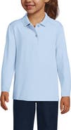 Lands' End School Uniform Girls Long Sleeve Feminine Fit Rapid Dry Polo Shirt