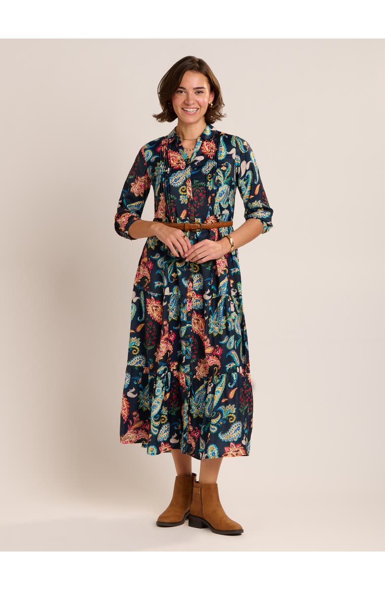 Brakeburn Estrella Sculpted Collar Maxi Dress, Alternate, color, Navy