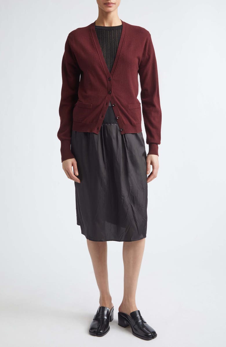Maison Margiela Mixed Media Skirt, Alternate, color, Carbon/ Black
