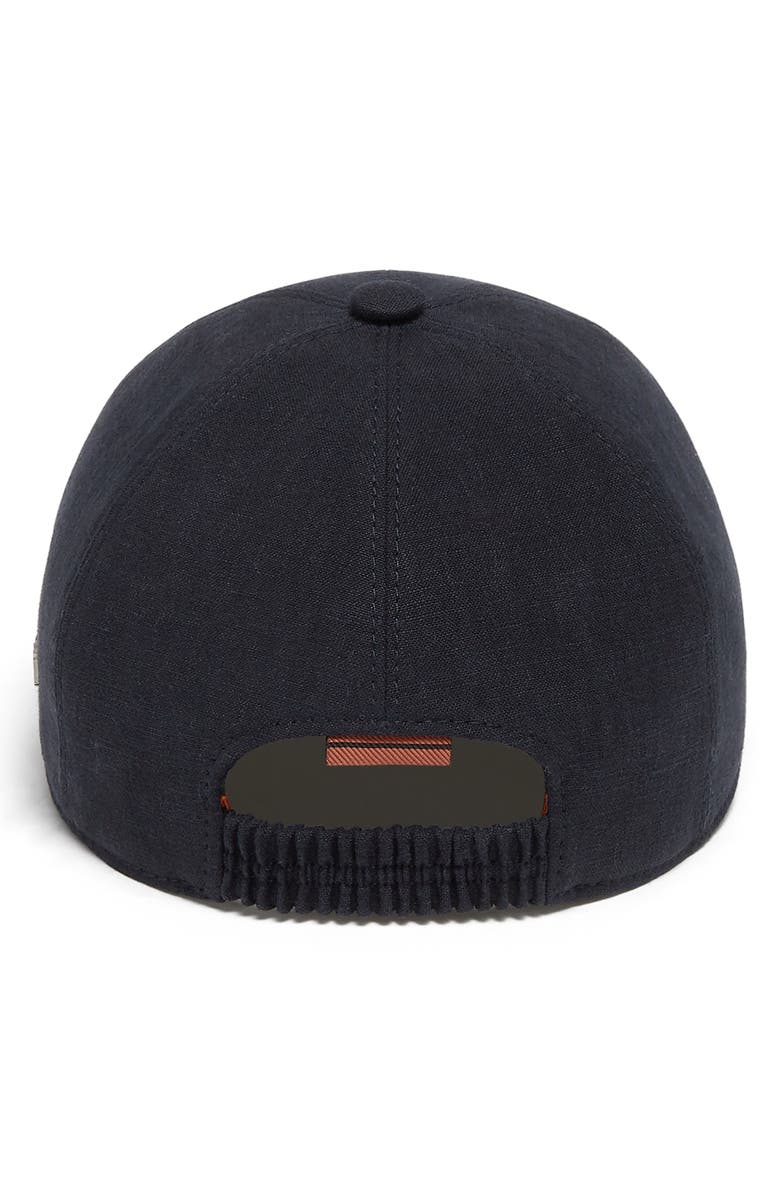 ZEGNA Linen Baseball Cap, Alternate, color, Navy