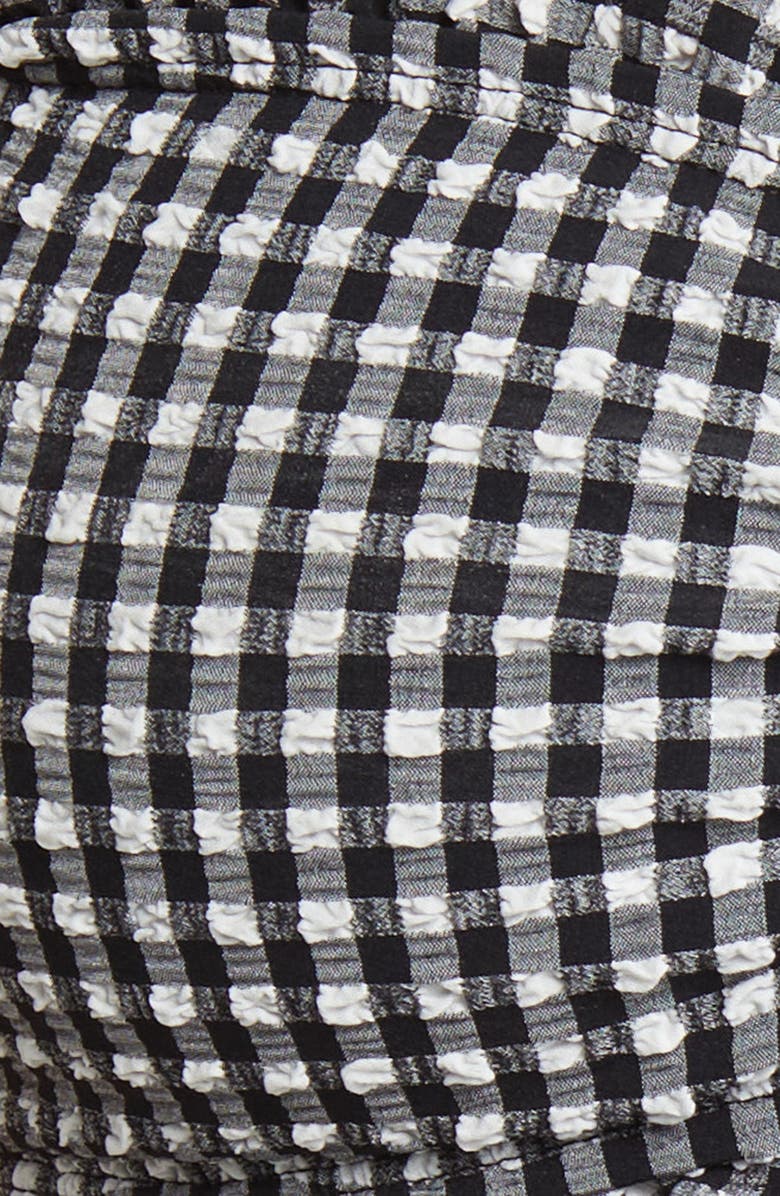 Topshop Gingham Ruffle Seersucker Bikini Top, Alternate, color, 