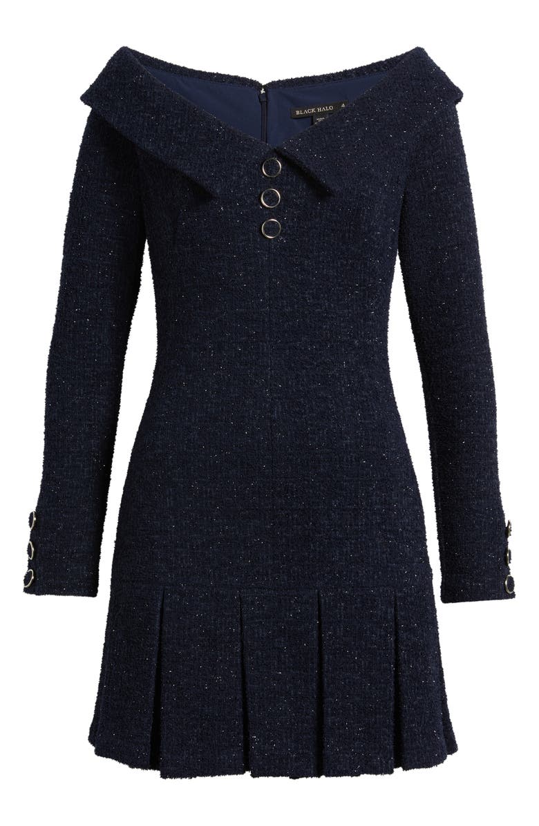 Black Halo Edith Sparkle Knit Long Sleeve Minidress, Alternate, color,