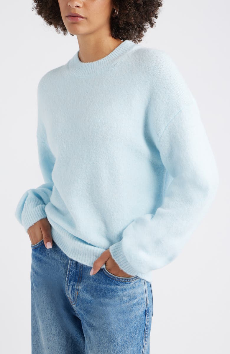 Open Edit Cozy Crewneck Sweater, Main, color, Blue Delicate