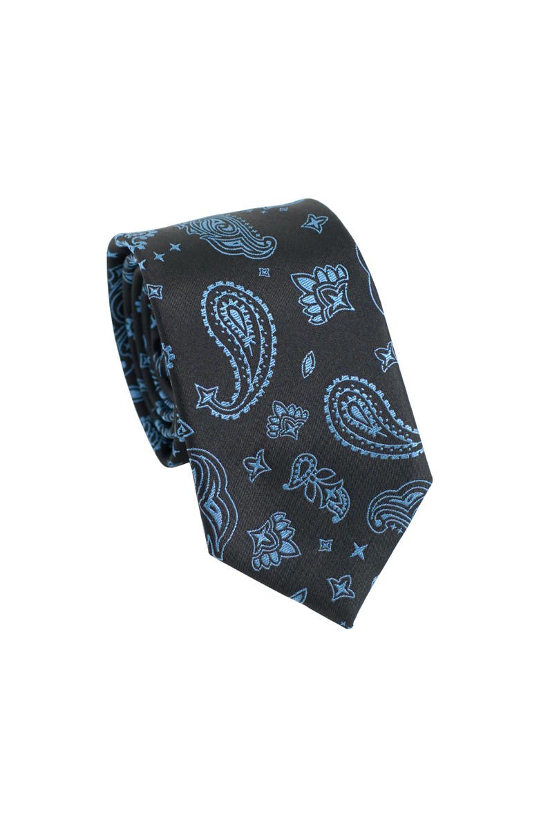 Lost Pattern "Paisley" Silk Jacquard Tie, Main, color, Midnight Blue
