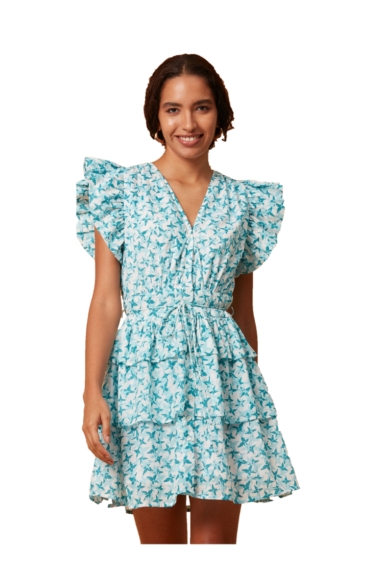 Hunan Short Dress, Main, color, Aqua Zoya
