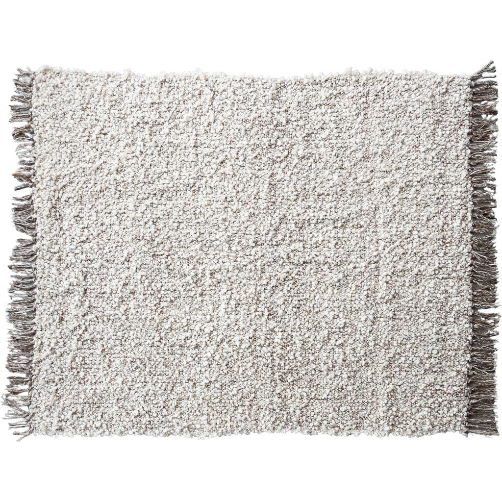 Storied Home Cozy Haven Wool Blend Shag Throw, Natural And Grey Mélange In Gray