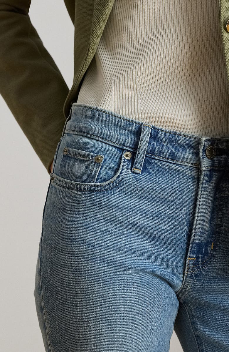 Lauren Ralph Lauren High Waist Straight Leg Ankle Jeans, Alternate, color, Alicia Wash Blue