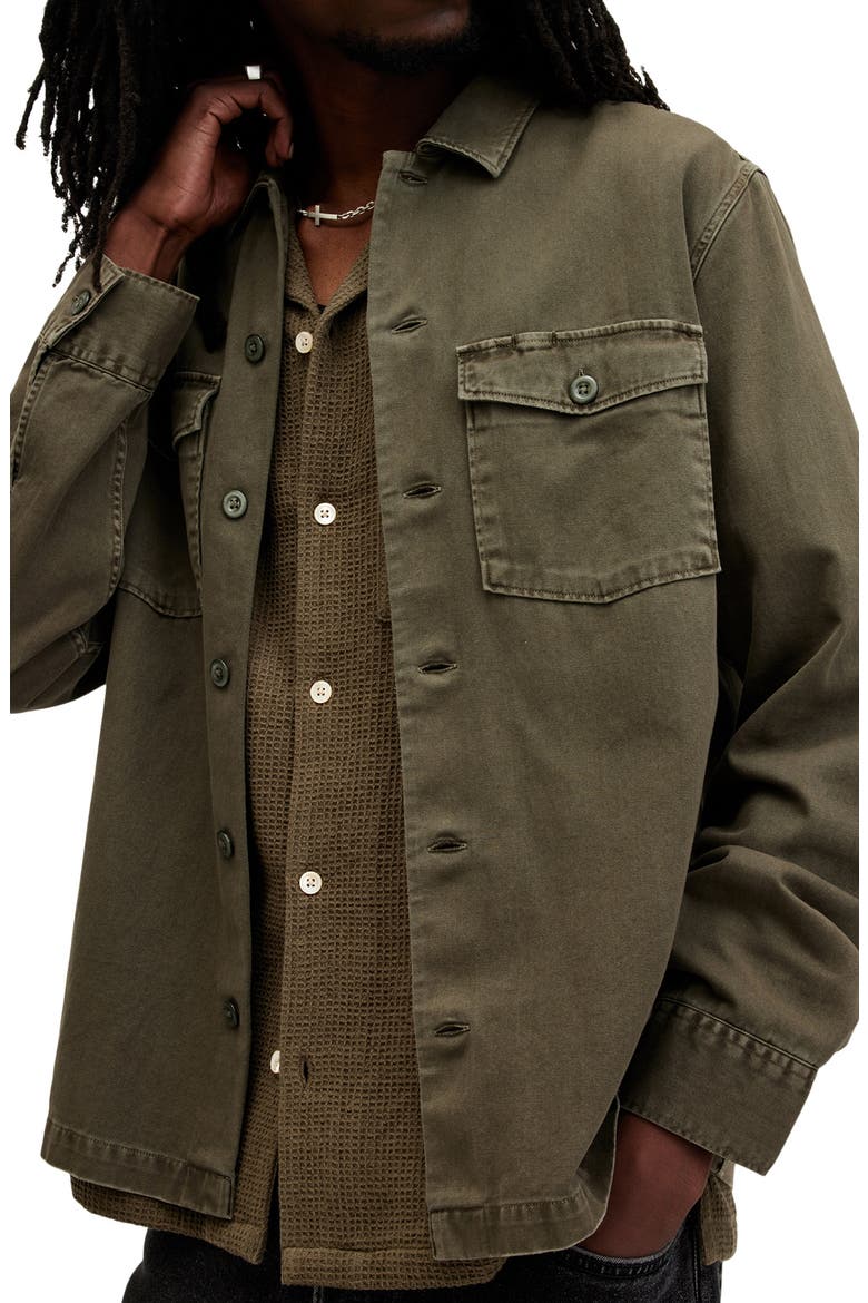 Spotter Cotton Denim Button-Up Shirt Jacket, Alternate, color, CARGO GREEN