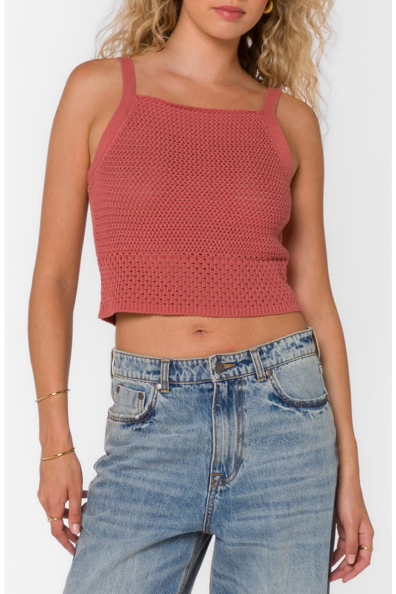 Albany Open Stitch Tank, Main, color, CANYON ROSE
