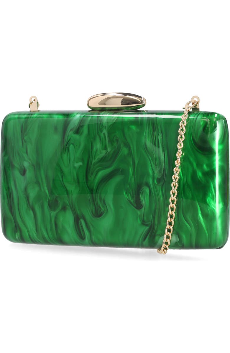Jessica McClintock June Minaudière Clutch, Alternate, color, Green