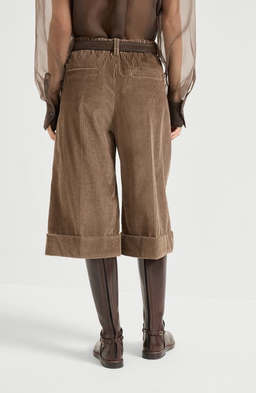 Brunello Cucinelli Corduroy City Bermuda Shorts In Brown