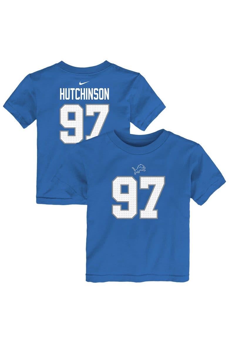 Toddler Nike Aidan Hutchinson Blue Detroit Lions Player Name & Number T-Shirt, Main, color, Blue
