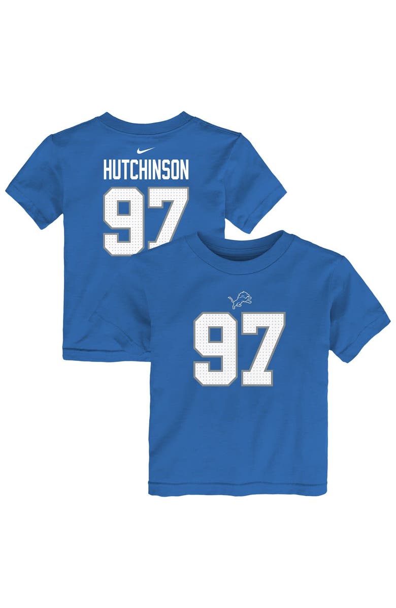 Nike Toddler Nike Aidan Hutchinson Blue Detroit Lions Player Name & Number T-Shirt, Main, color, Blue