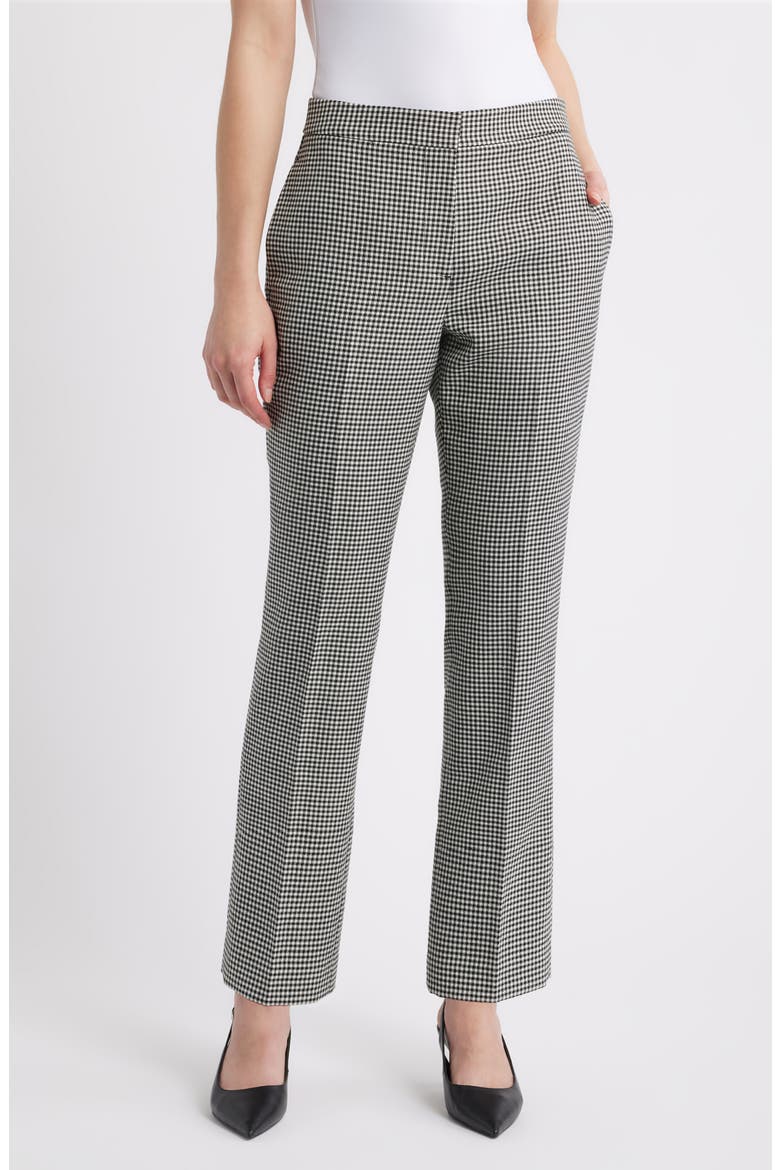 The Greta Wool Blend Check Pants, Main, color, BLACK AND WHITE CHECK