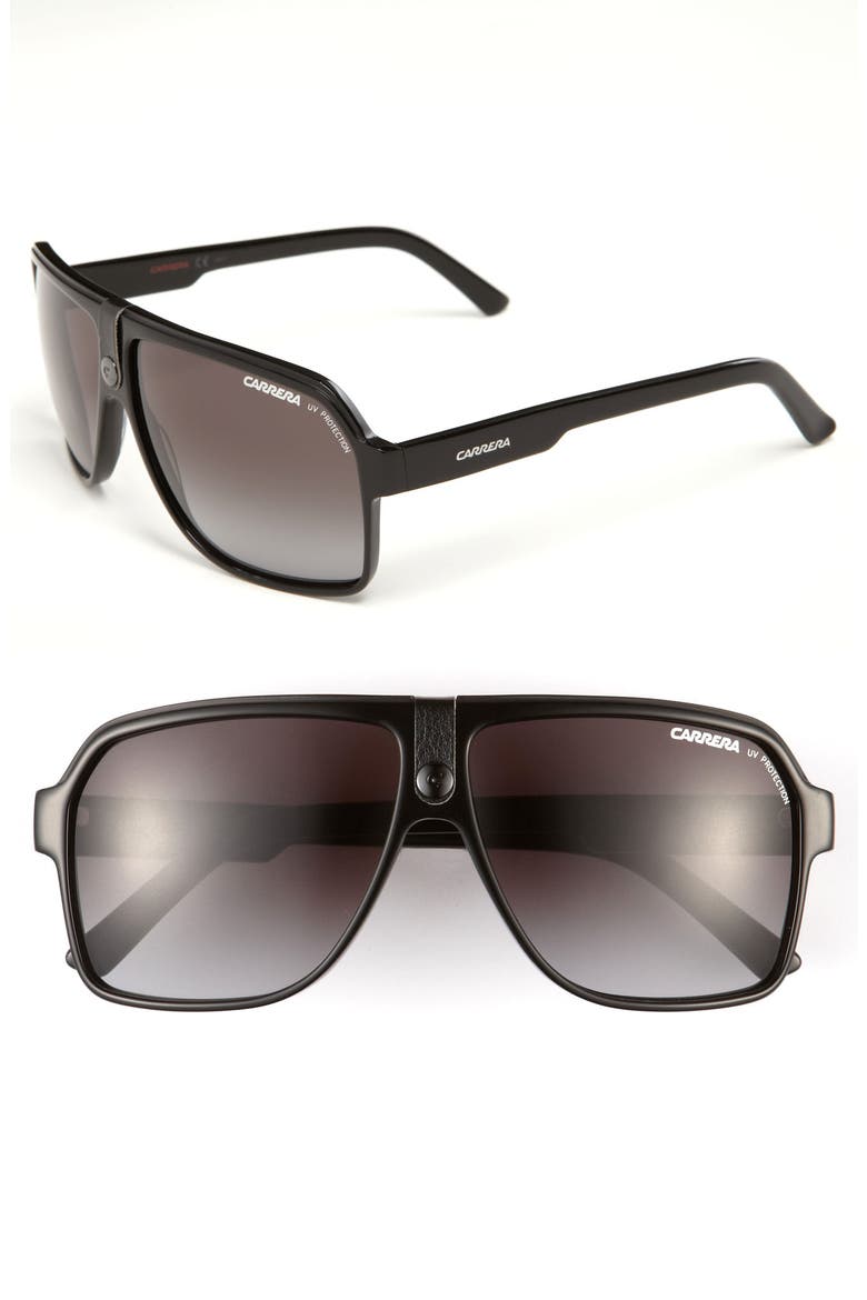 62mm Aviator Sunglasses, Main, color, BLACK