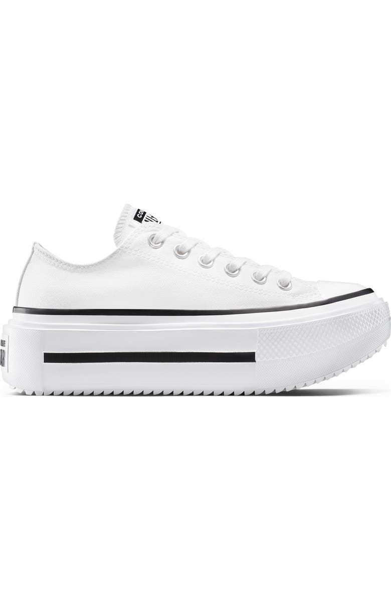 Converse Gender Inclusive Chuck Taylor All Star Lift Double Stack Low Top Platform Sneaker, Alternate, color, White/ Black/ White