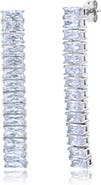 Crislu Cubic Zirconia Linear Drop Earrings