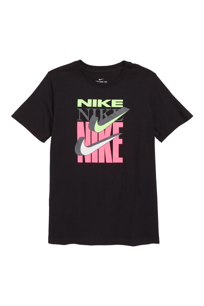 Sportswear Double Swoosh Graphic T-Shirt, Main, color, BLACK/ HYPER PINK