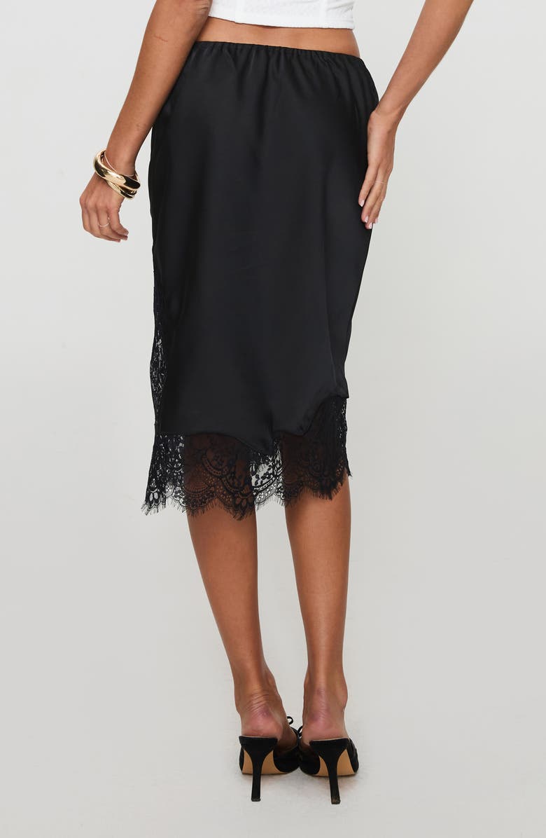 Princess Polly Gervais Lace Trim Satin Skirt, Alternate, color, 