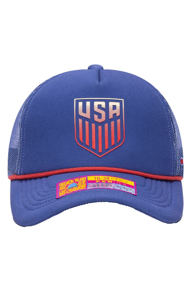 FAN INK Men's Fan Ink  Blue USMNT Atmosphere Adjustable Trucker Hat, Alternate, color, 