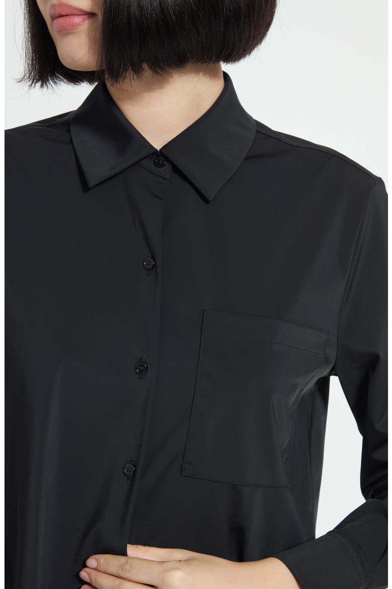 Schiffer 2.0 Microfiber Button Down Shirt, Alternate, color, BLACK
