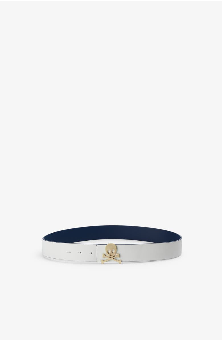 Scalpers Reversible Leather Belt, Alternate, color, Whitenavy