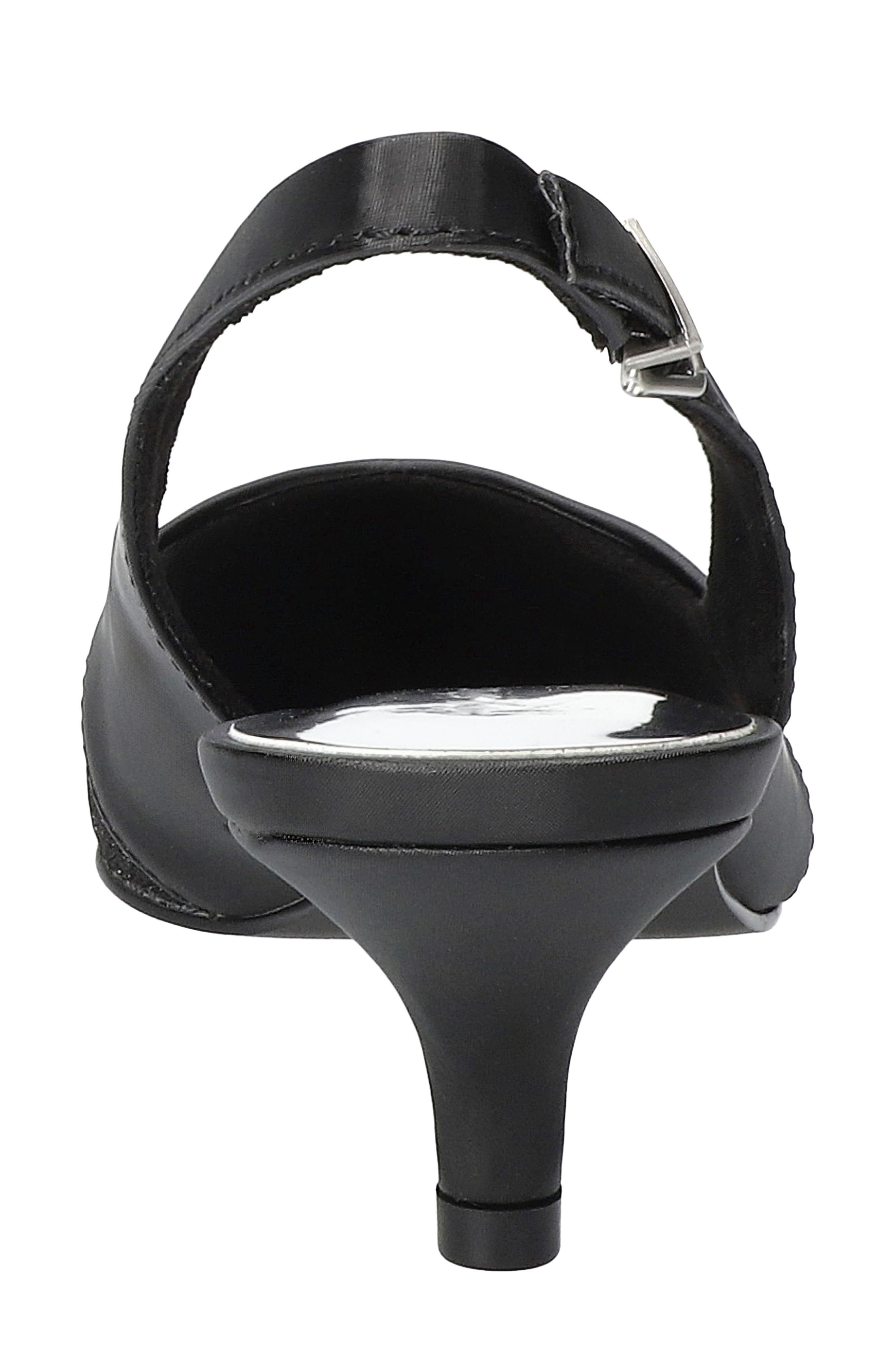 EASY STREET Vivid Kitten Heel Slingback Pump, Alternate, color, Black Satin-Glitter