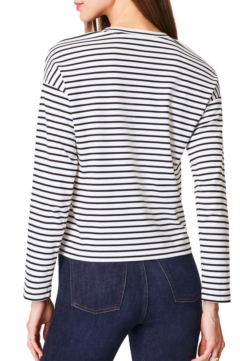 Stripe Boxy Top, Alternate, color, BLACK MARINER