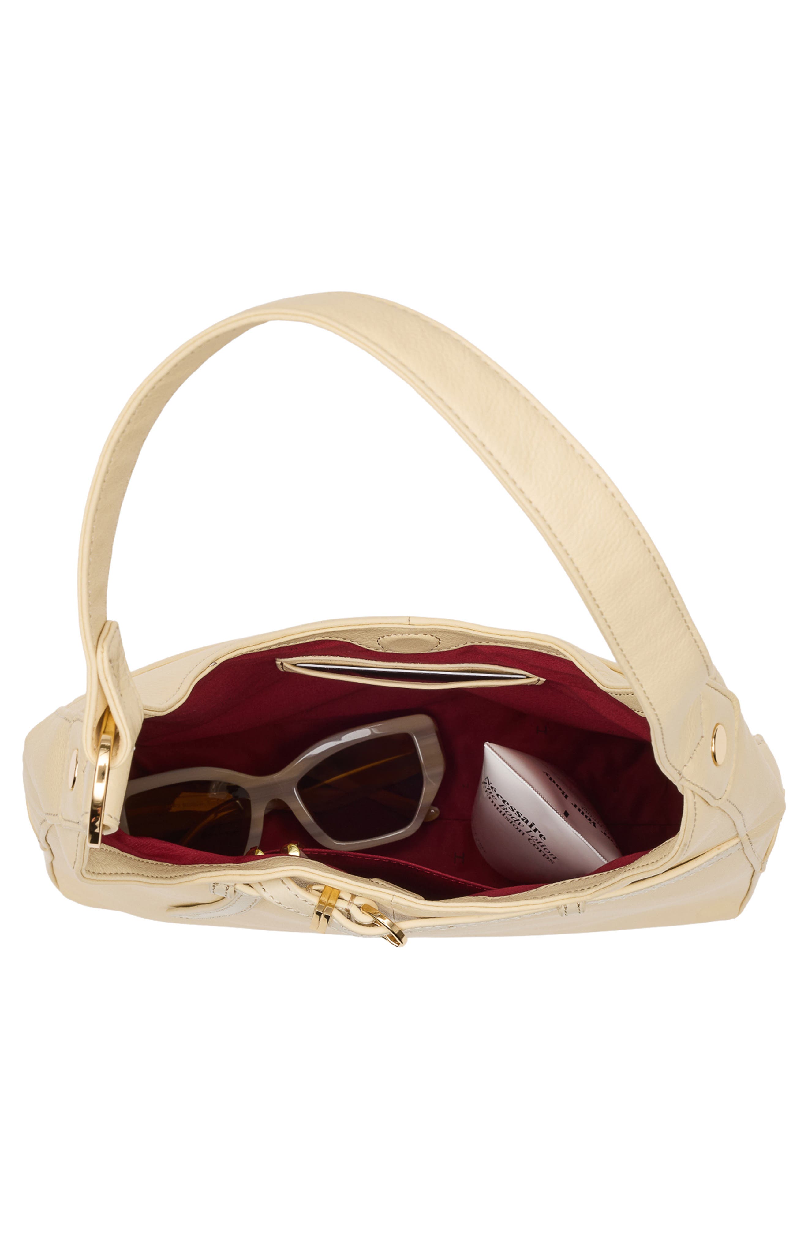 Tim Medium Leather Hobo Bag, Alternate, color, BELTED PARCHMENT/ GOLD