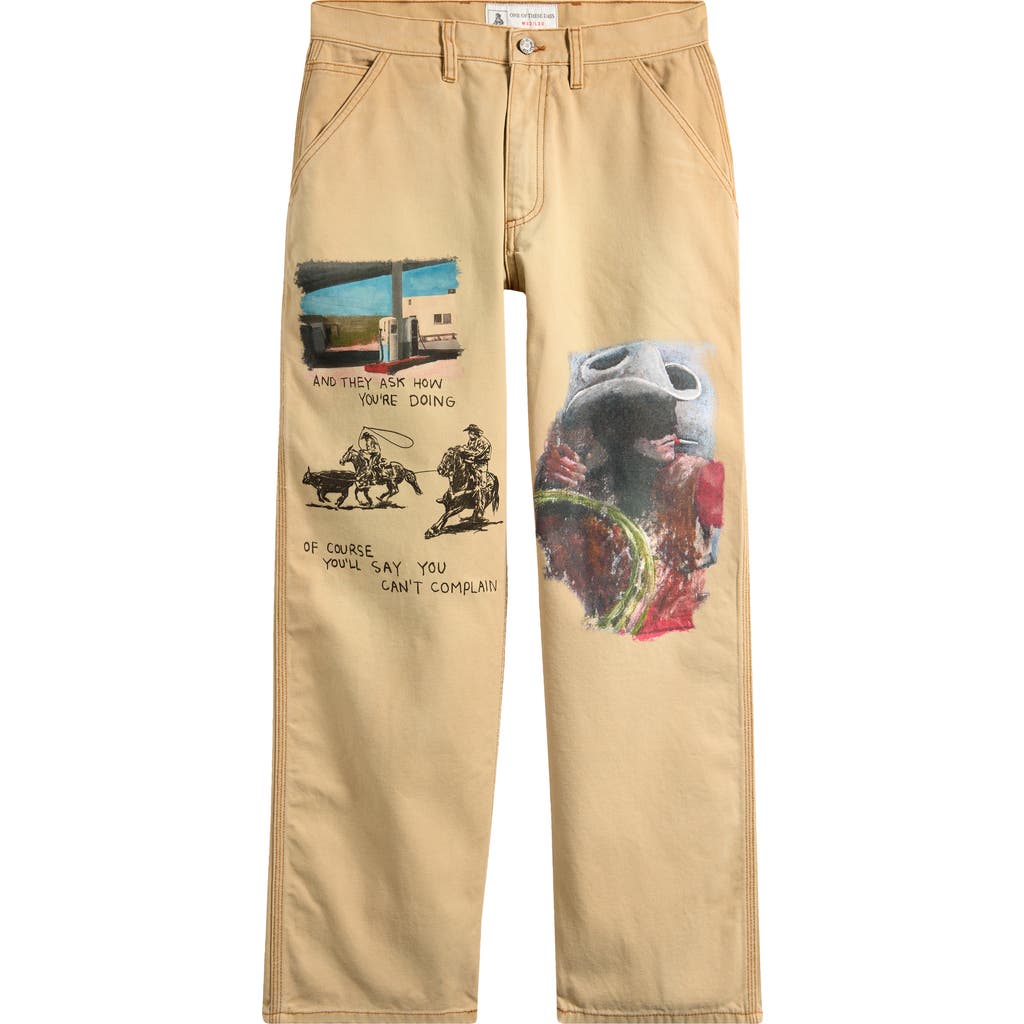 One Of These Days Just Like It Began Painter's Pants In Worn Tan