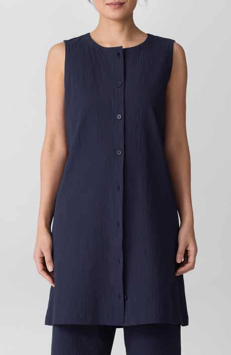 Eileen Fisher Longline Stretch Organic Cotton Vest