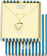 BP. Heart Locket & Cubic Zirconia Stud Set