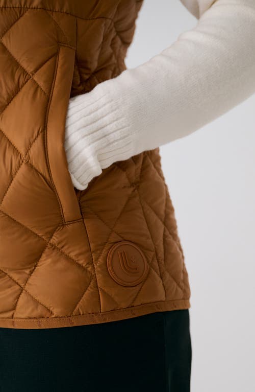 Lole The Base Water Repellent Insulated Hooded Vest In Orange