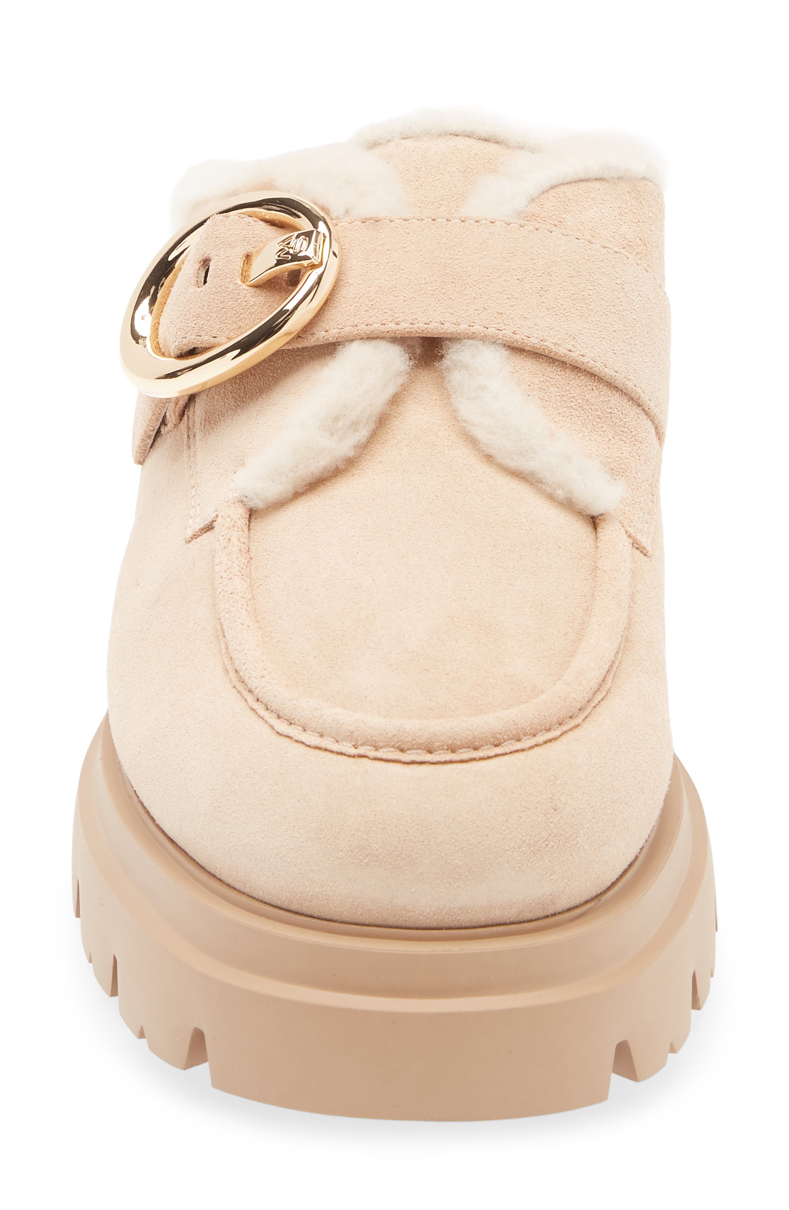 Stuart Weitzman Benni Genuine Shearling Mule, Alternate, color, Adobe/ Vanilla