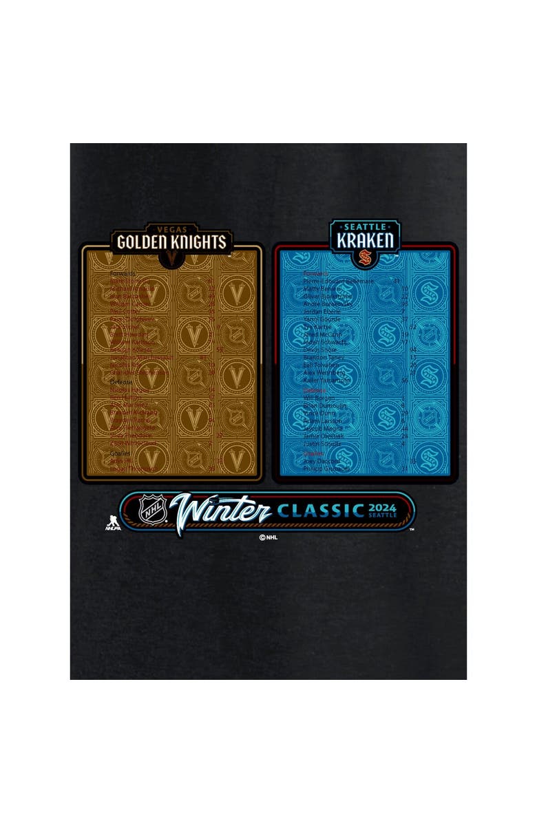 FANATICS Men's Fanatics Branded Black Seattle Kraken vs. Vegas Golden Knights 2024 NHL Winter Classic Roster T-Shirt, Alternate, color,