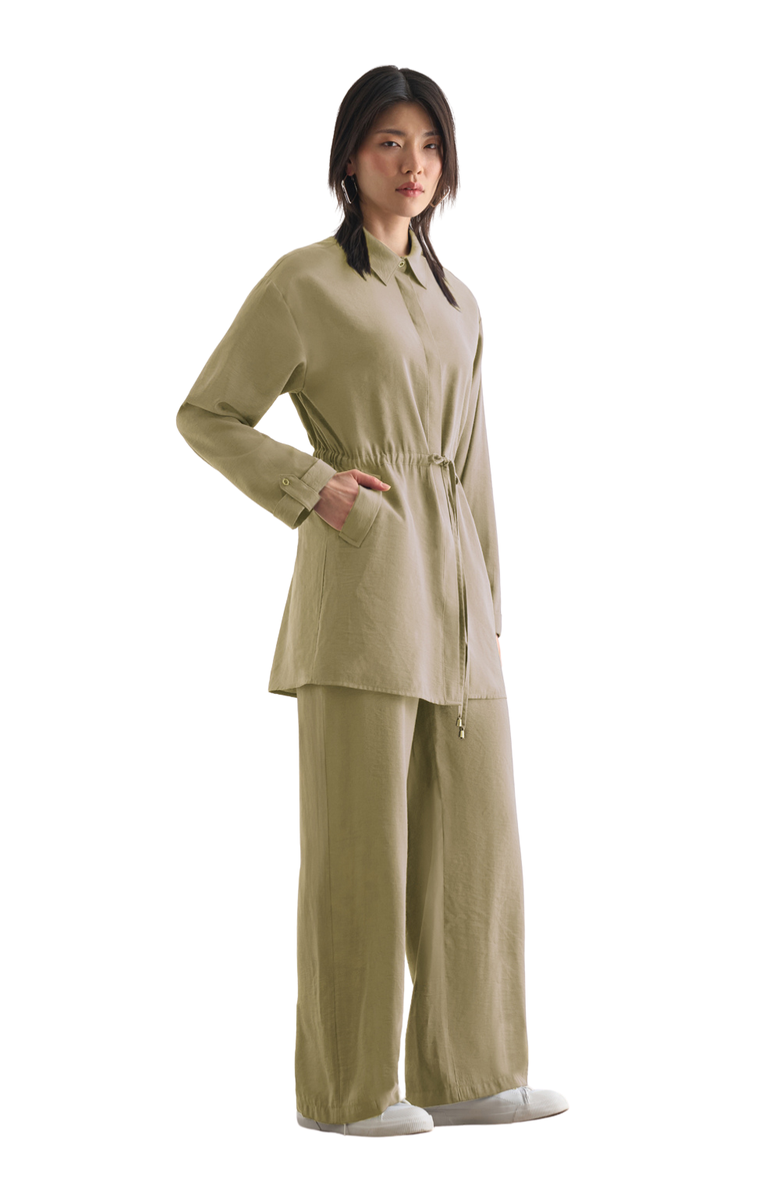 Mizalle Light Weight Cinch Waist Tunic, Alternate, color, Mint