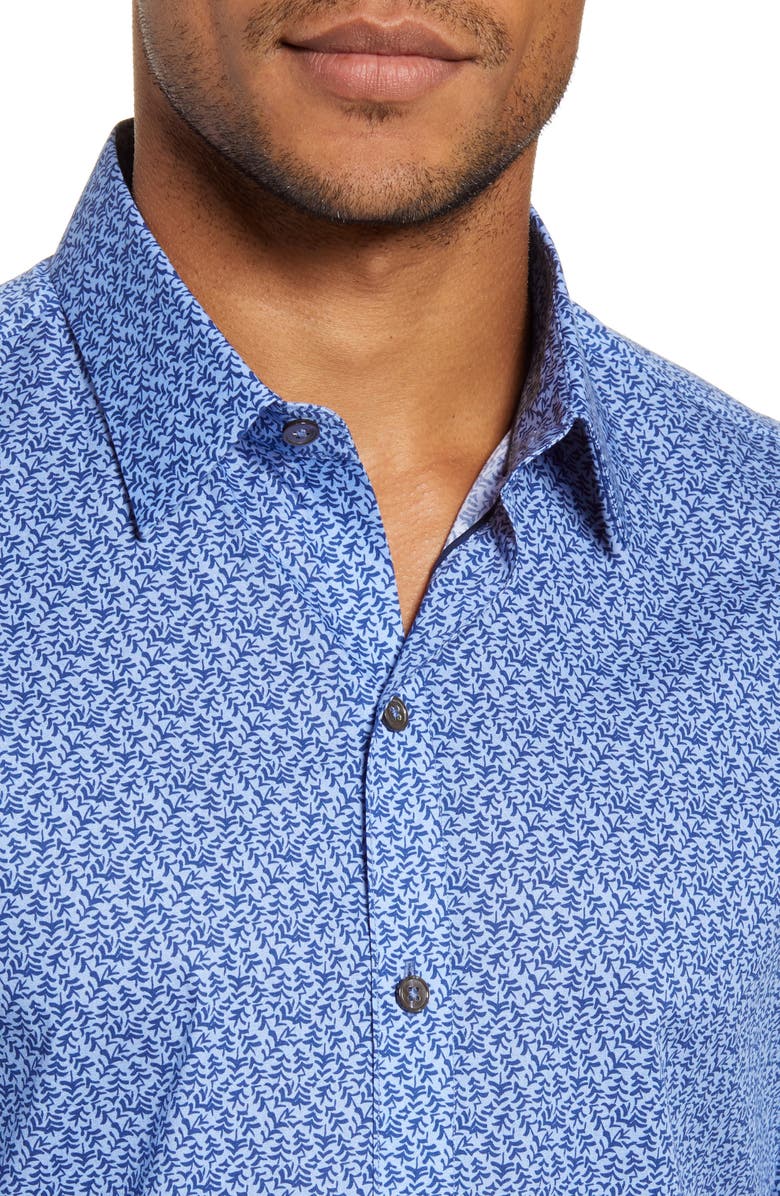 Zachary Prell Perani Regular Fit Print Short Sleeve Button-Up Shirt, Alternate, color, 