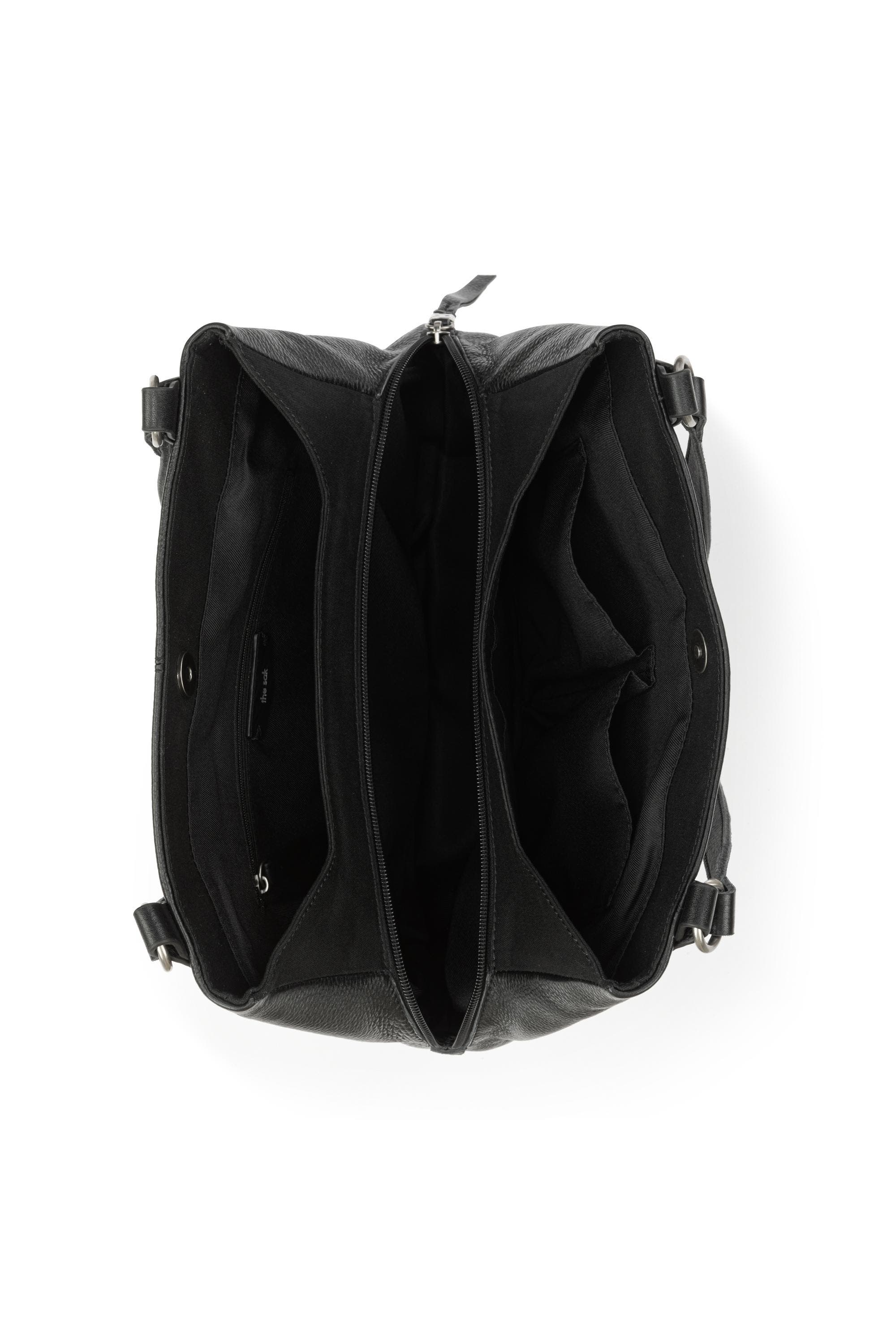 The Sak Melrose Leather Satchel, Alternate, color, Black Silver Stud