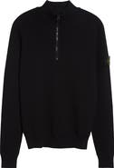 Stone Island Organic Cotton Rib Half Zip Sweater