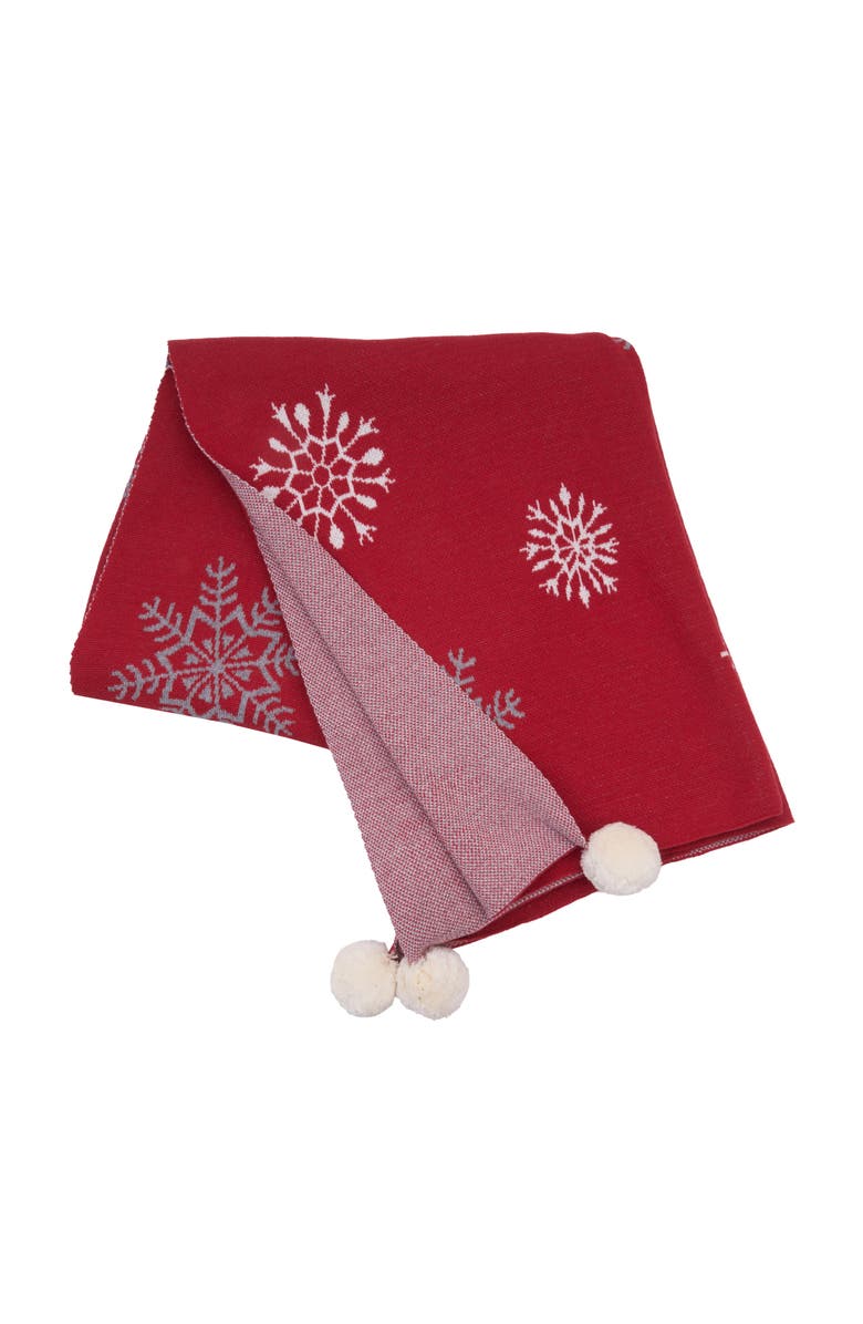 C&F Home Snowflake Throw, Main, color, Red