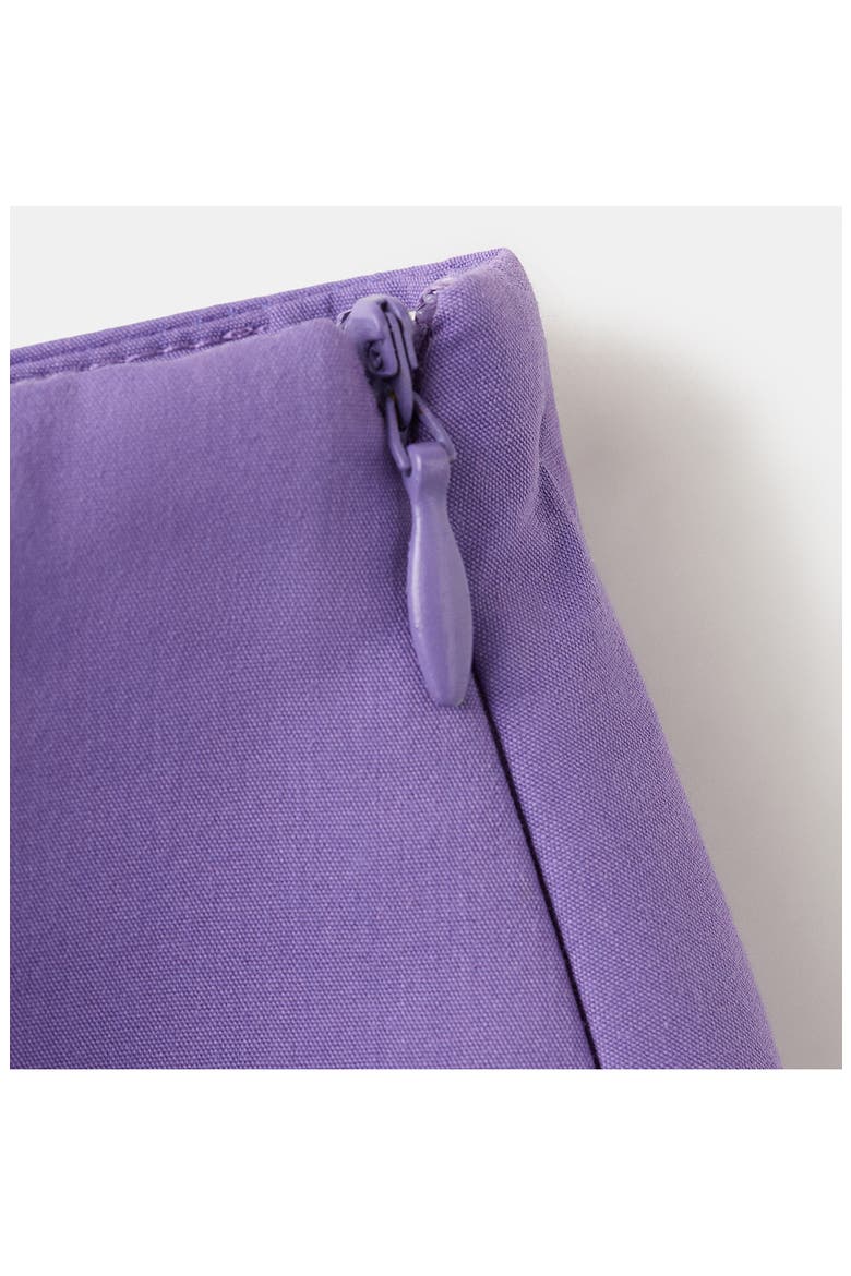 Starring Hailey Bieber Ruffle Detail Cotton Blend Miniskirt, Alternate, color, PURPLE